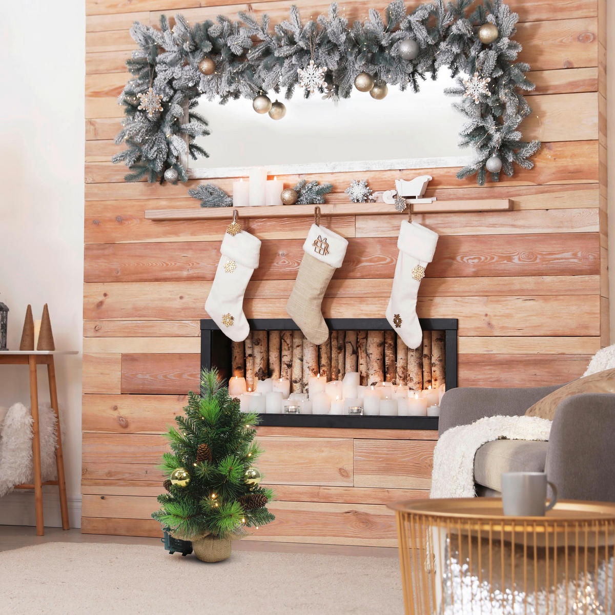Näve Leuchten LED-Baum Noel grün Metall B/H/T: ca. 29,5x45x29,5 cm Noel - grün (29,50/45,00/29,50cm) - Näve Leuchten