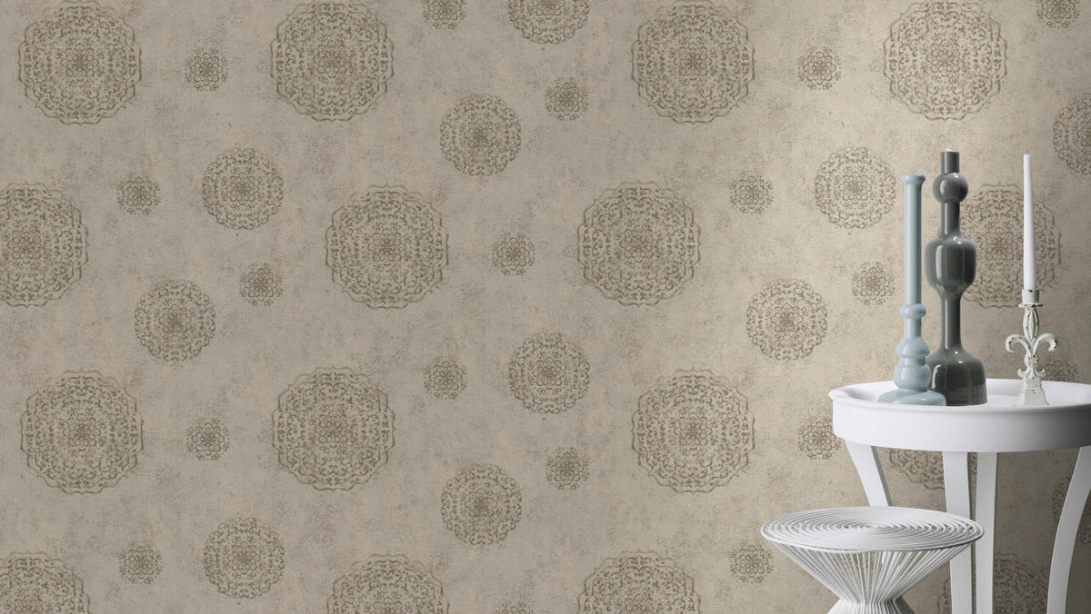 Rasch Vliestapete Ornament beige gold B/L: ca. 53x1005 cm Vliestapete_540536 - beige/gold (53,00/1005,00cm) - Rasch
