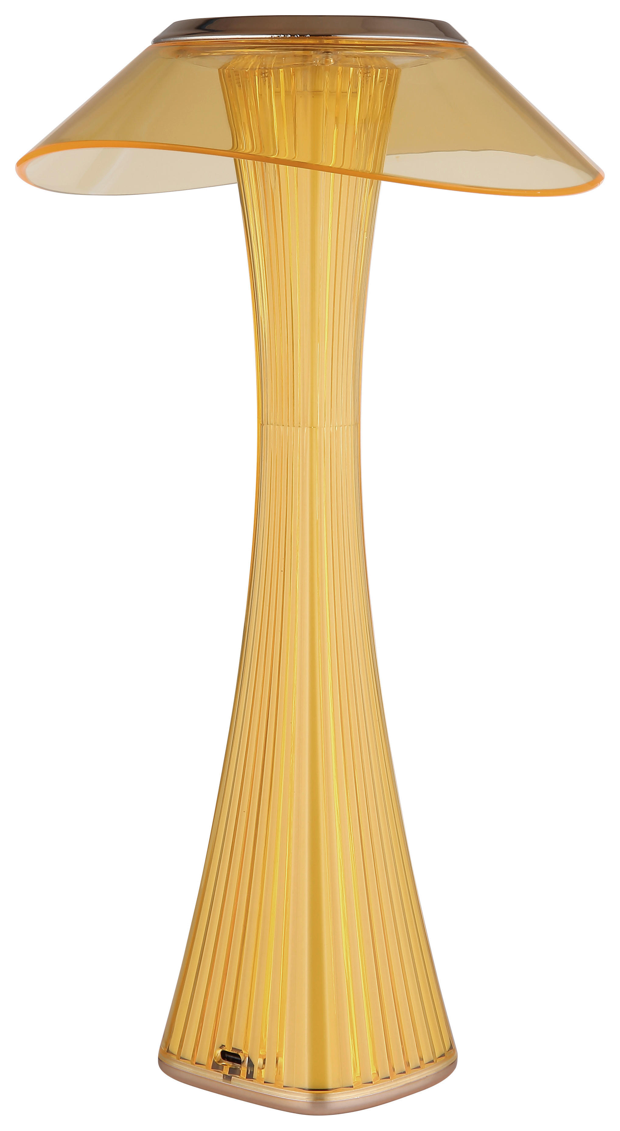 GLOBO Tischleuchte amber weiß Craft Gold Kunststoff Acryl H/D: ca. 27,4x15,1 cm 1 Brennstellen Ambra - weiß/Craft Gold (15,10/27,40cm) - GLOBO