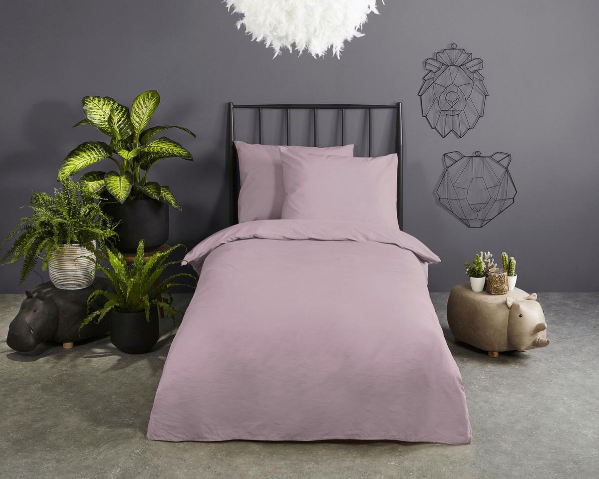 Baumwoll Bettwäsche Bettwäsche-Baumwolle - pink (100,00/135,00cm) - Good Morning