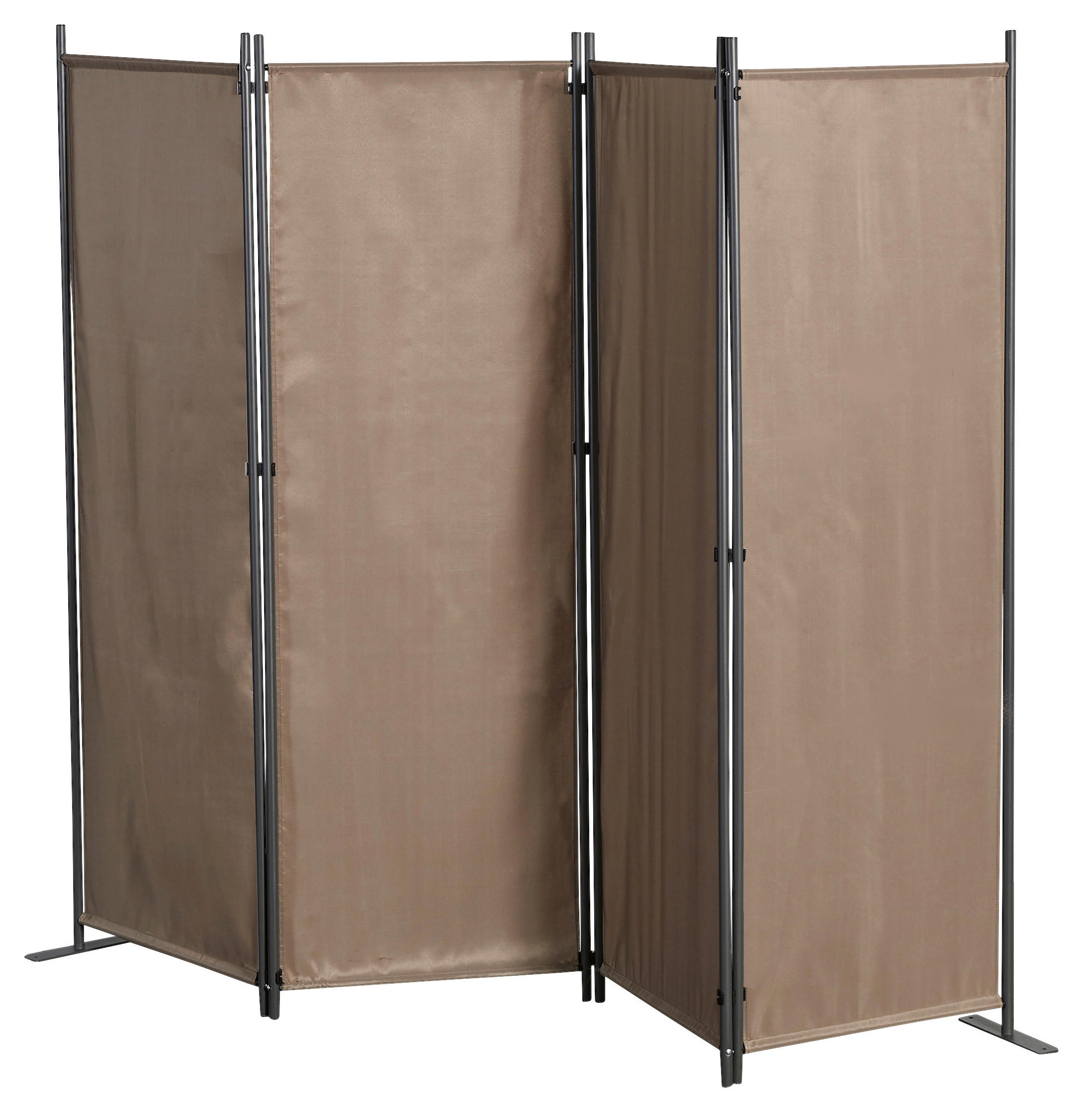 Grasekamp Paravent taupe Stahl H/L: ca. 170x225 cm Paravent_Sichtschutz_4tlg. taupe - taupe (225,00cm) - Grasekamp