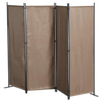Grasekamp Paravent taupe Stahl H/L: ca. 170x225 cm Paravent_Sichtschutz_4tlg. taupe - taupe (225,00cm) - Grasekamp
