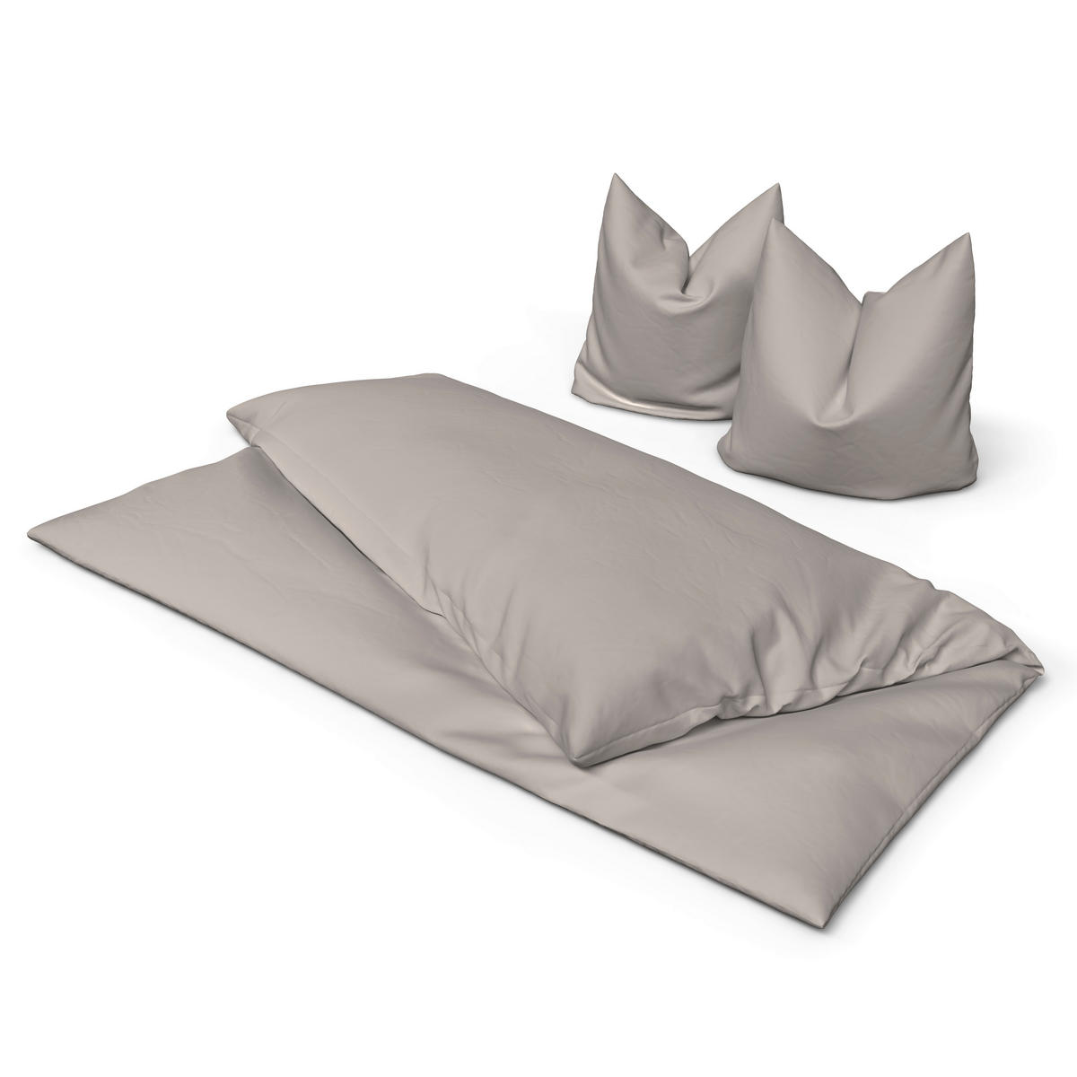 Baumwoll Bettwäsche Renforce Bettwäsche_Renforce Uni 200x200cm - taupe (200,00/200,00cm) - beau rêve
