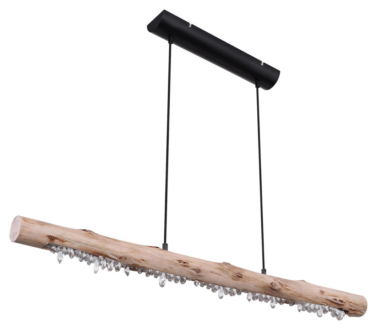 GLOBO Pendelleuchte FELICITAS 15354-15 natur schwarz Holz Metall B/H/T: ca. 100x150x8 cm LED-Pendelleuchte_Felicitas - natur/schwarz (100,00/150,00/8,00cm) - GLOBO
