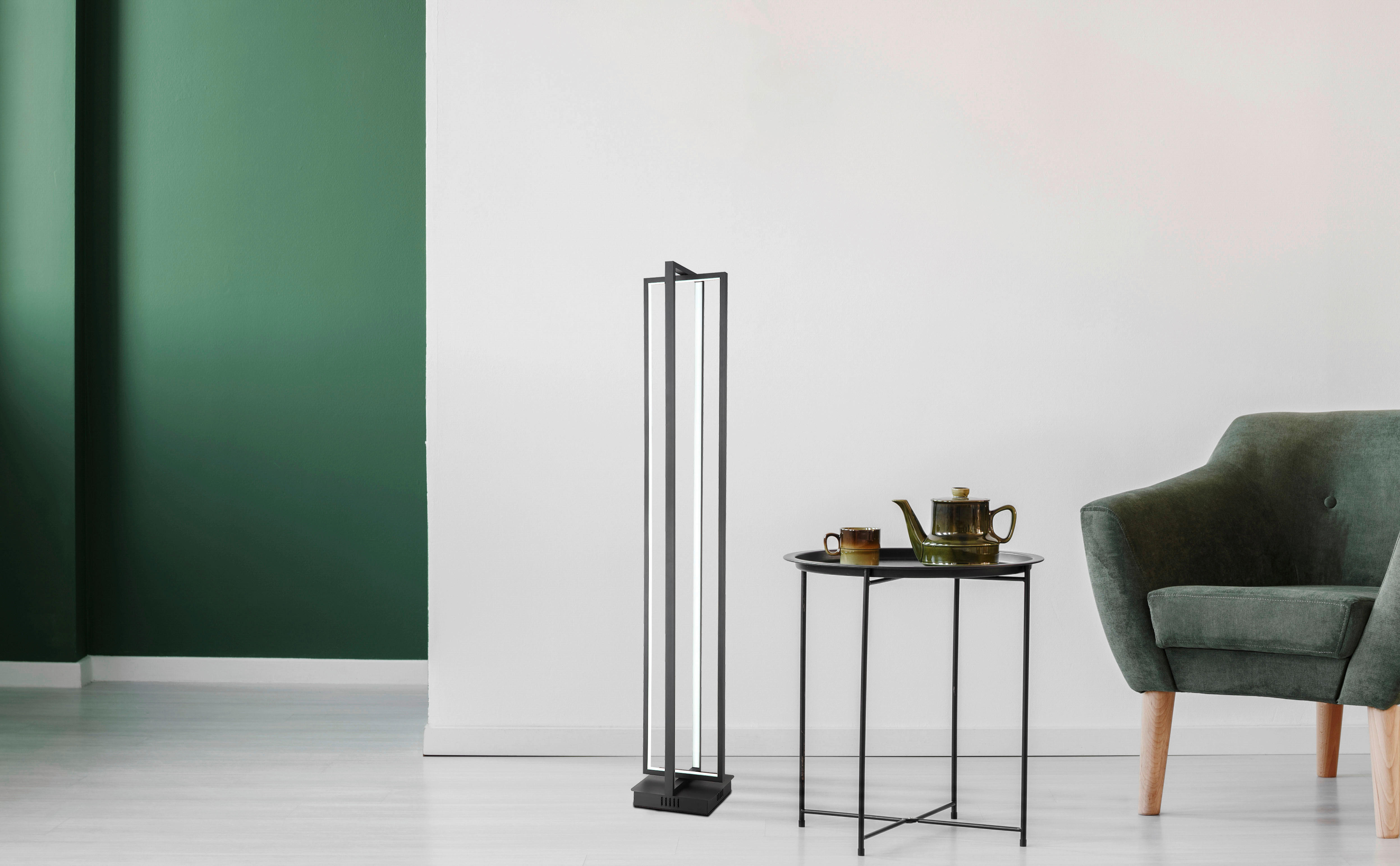 GLOBO LED-Stehleuchte 67195S mattschwarz Kunststoff Metall B/H/T: ca. 20x123x20 cm FLIPS - mattschwarz (20,00/123,00/20,00cm) - GLOBO