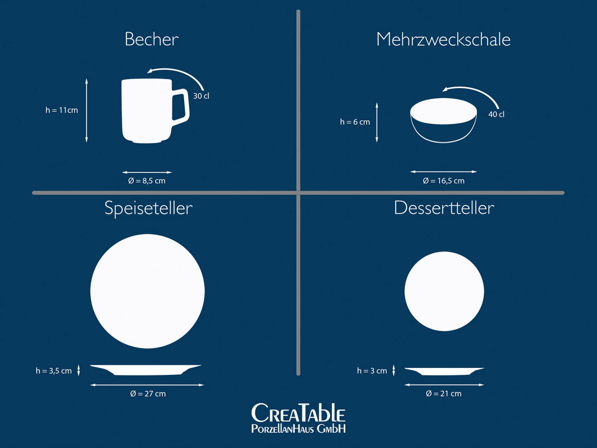 CreaTable Kombiservice Caldera Caldera - eisblau - CreaTable