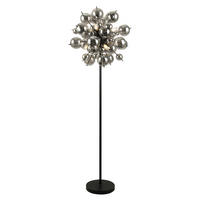 GLOBO Stehleuchte mattschwarz Metall Glas H/D: ca. 155x55 cm 6 Brennstellen 15633SS - mattschwarz (55,00/155,00cm) - GLOBO