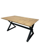 Esstisch Paddy Eiche Wildeiche hell Nachbildung B/T: ca. 160x90 cm Paddy - Eiche/schwarz (160,00/90,00cm)