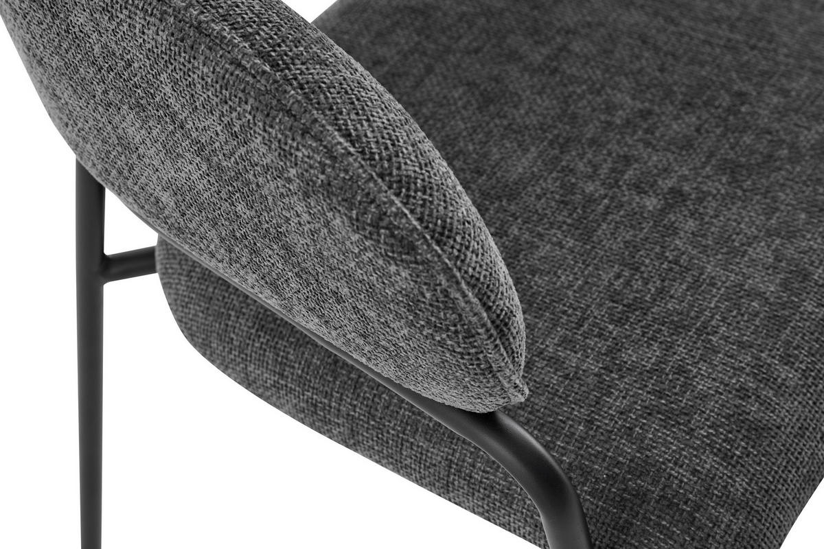 Stuhl CURVE schwarz grau Metall Stoff B/H/T: ca. 60x86x58 cm CURVE - schwarz/grau (60,00/86,00/58,00cm) - byLIVING