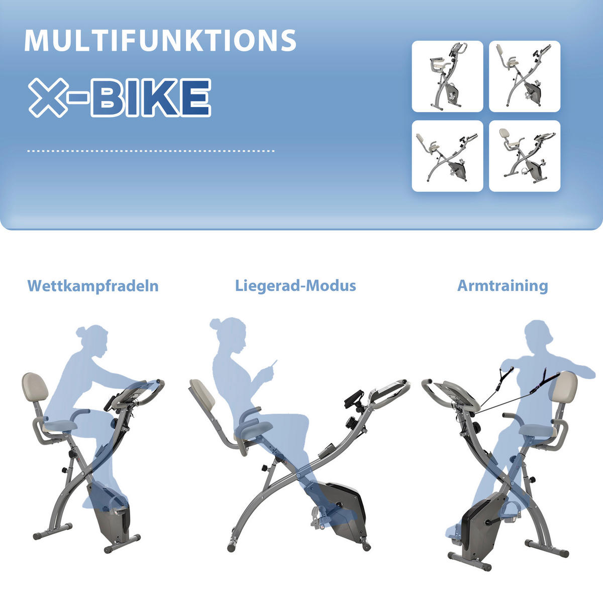 HOMCOM Fahrradtrainer grau Kunststoff B/H/L: ca. 51x115x97 cm Fahrradtrainer - grau (97,00/51,00/115,00cm) - HOMCOM