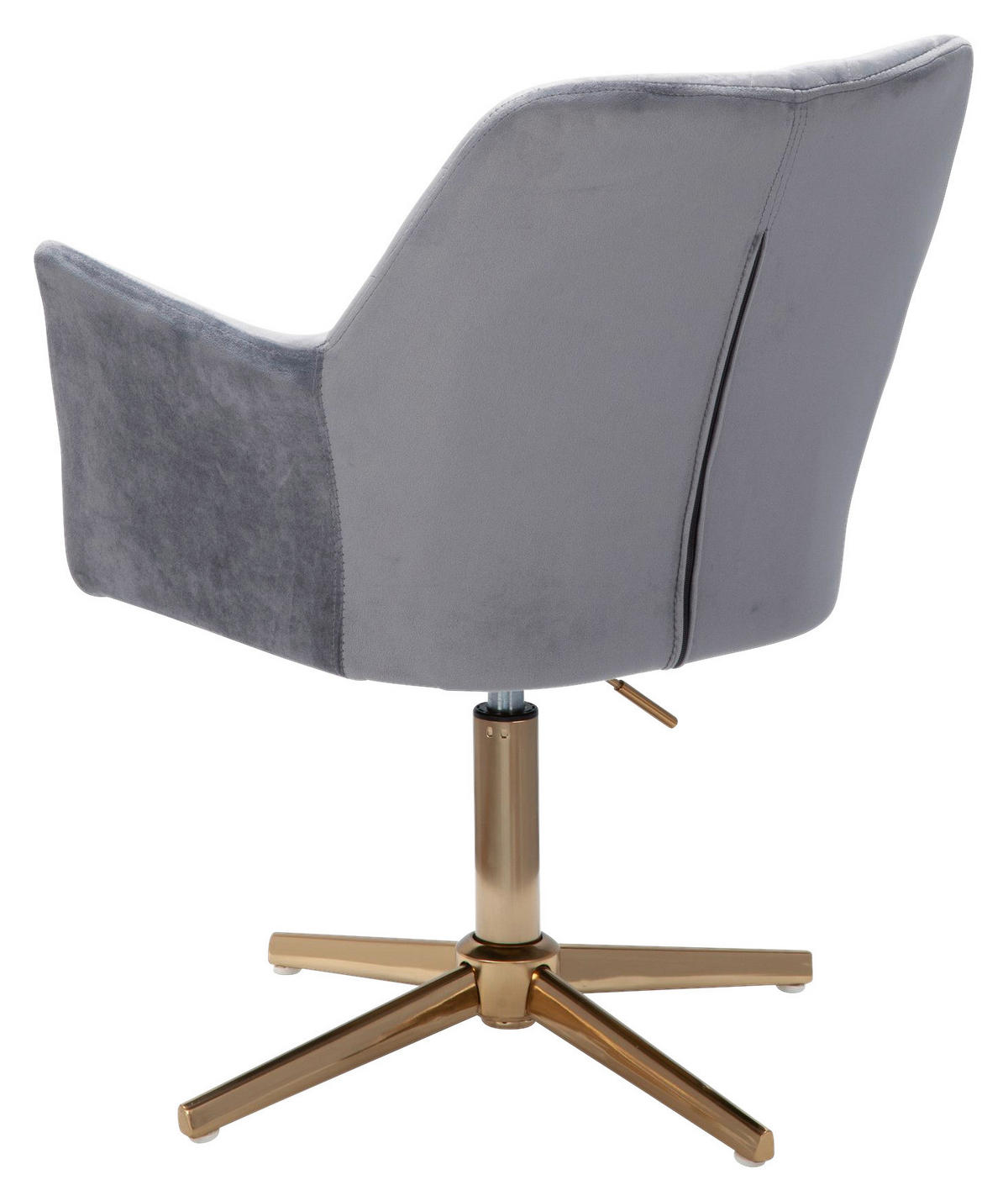 Drehstuhl grau gold Samt Eisen Drehstuhl - gold/grau (55,00/97,00/55,00cm) - Wohnling