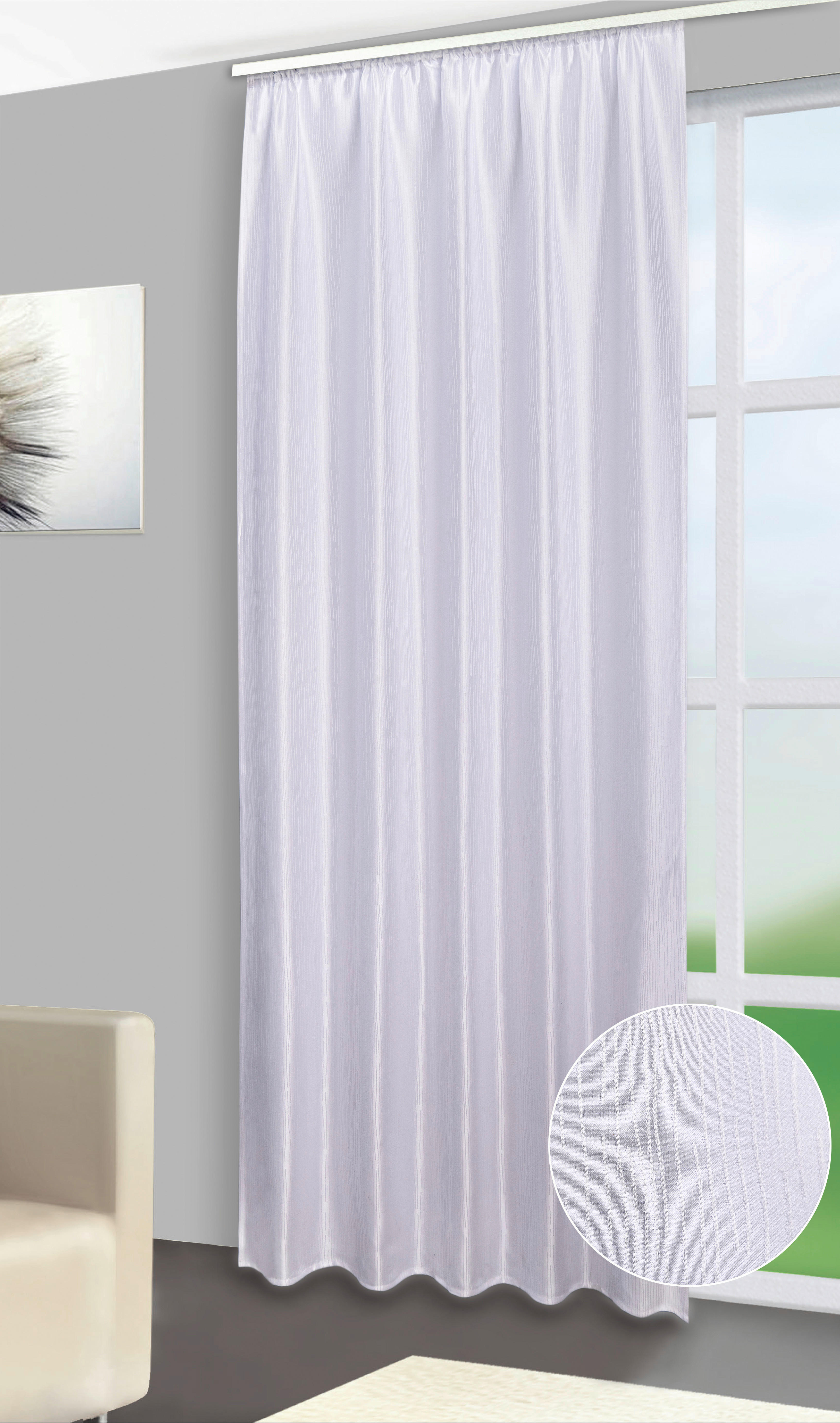 Thumbnail - silver edition Dekovorhang Tessin weiß B/L: ca. 140x245 cm