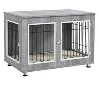 PawHut Hunde-Zubehör grau Edelstahl B/H/L: ca. 58x90x65 cm Hundekäfig - grau (65,00/58,00/90,00cm) - PawHut