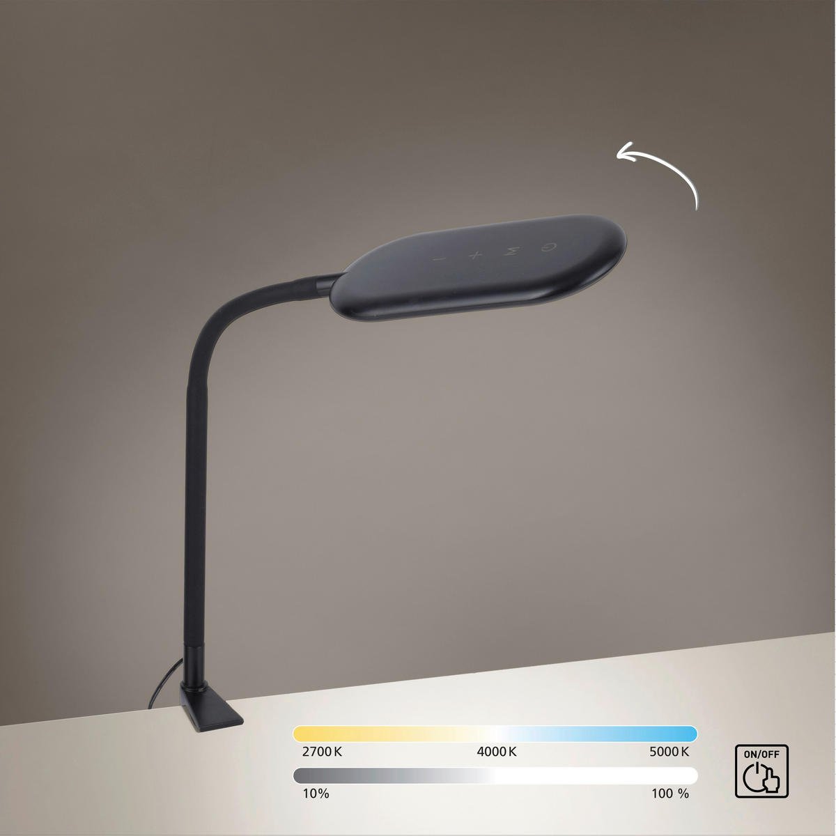Just Light LED-Klemmleuchte KELLY 14404-18 schwarz Kunststoff B/H/T: ca. 36x67x36 cm 1 Brennstellen KELLY - schwarz (36,00/67,00/36,00cm) - Just Light