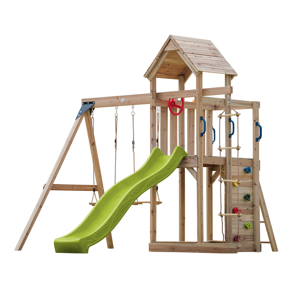 AXI Spielturm Moos grün B/H/L: ca. 342x267x375 cm Moos - braun/grün (375,00/342,00/267,00cm) - AXI