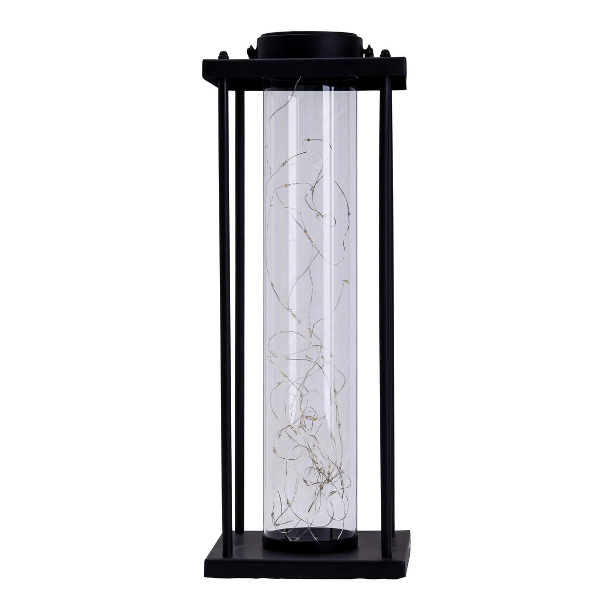 LED-Solarleuchte 5294922 schwarz Metall Glas B/H/T: ca. 16,5x51,5x16,5 cm LED Solarleuchte "FAIRYLIGHT" - schwarz (16,50/51,50/16,50cm) - Näve Leuchten