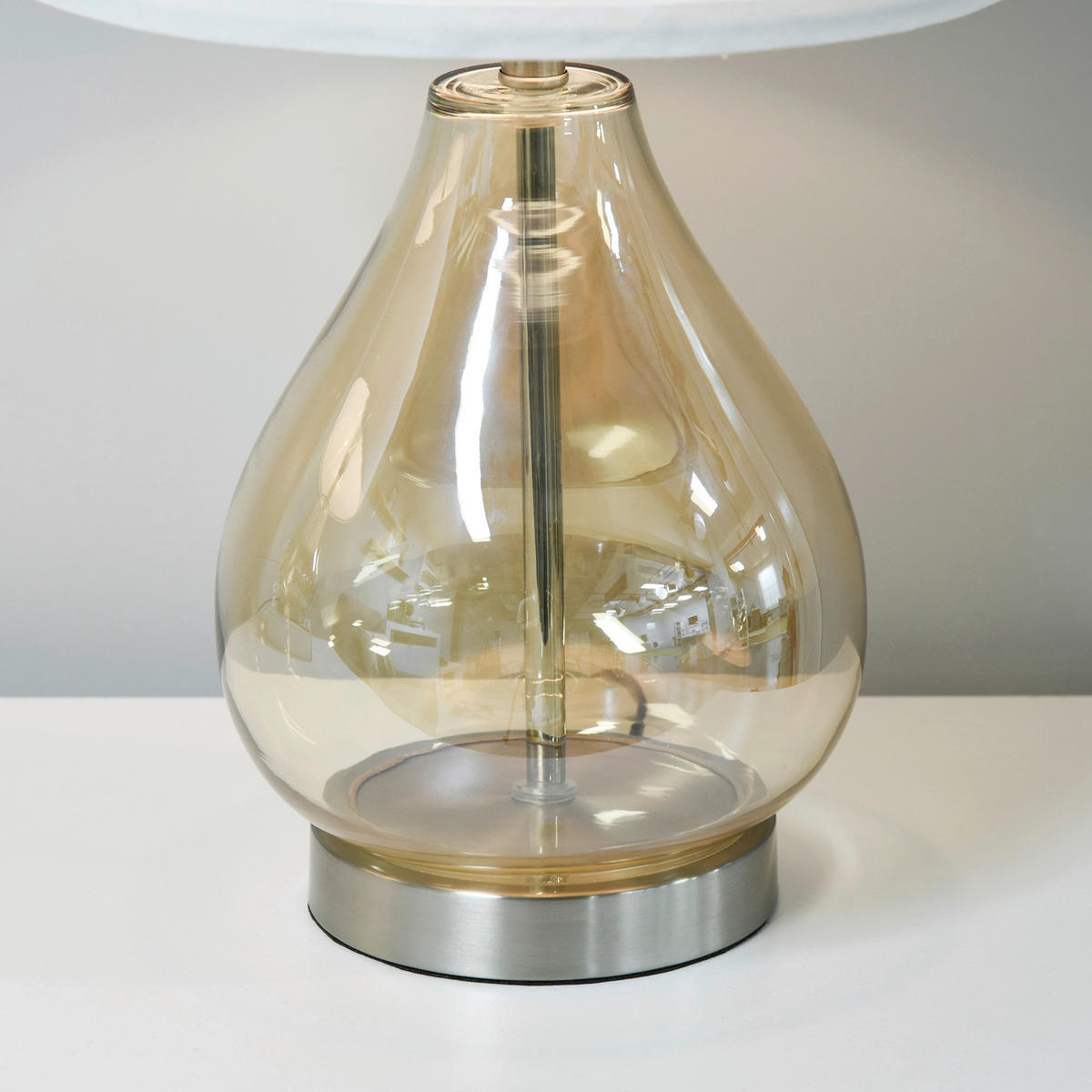 HOMCOM 2er-Tischleuchtenset B31-251 2er-Tischleuchtenset B31-251 - cremeweiß/goldgelb (30,00/56,00/30,00cm) - HOMCOM