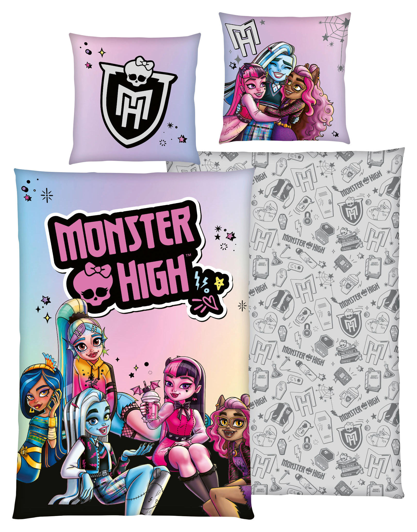 Baumwoll Wende Bettwäsche Monster High Renforce Multi Baumwolle B/L: ca. 135x200 cm