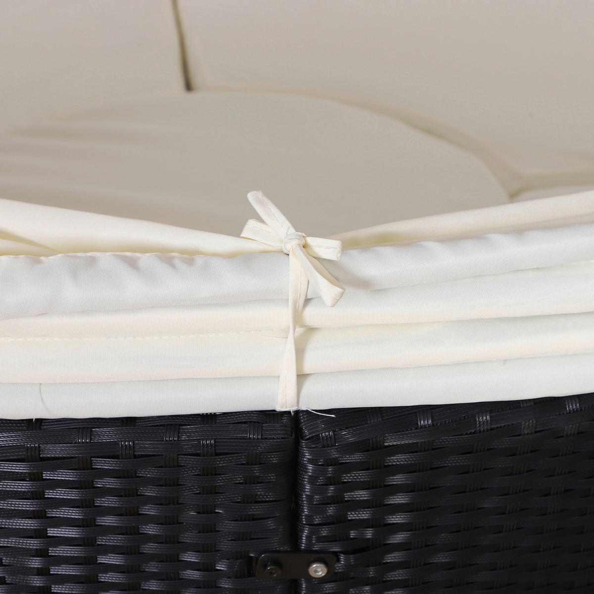 Outsunny Sonneninsel schwarz Polyrattan B/H/T: ca. 175x147x180 cm Polyrattan_Sonneninsel - creme/schwarz (175,00/147,00/180,00cm) - Outsunny