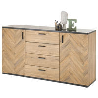 Kommode Sevilla Eiche Bartex Nachbildung schwarz B/H/T: ca. 154x83x38 cm Sevilla - schwarz (154,00/83,00/38,00cm)