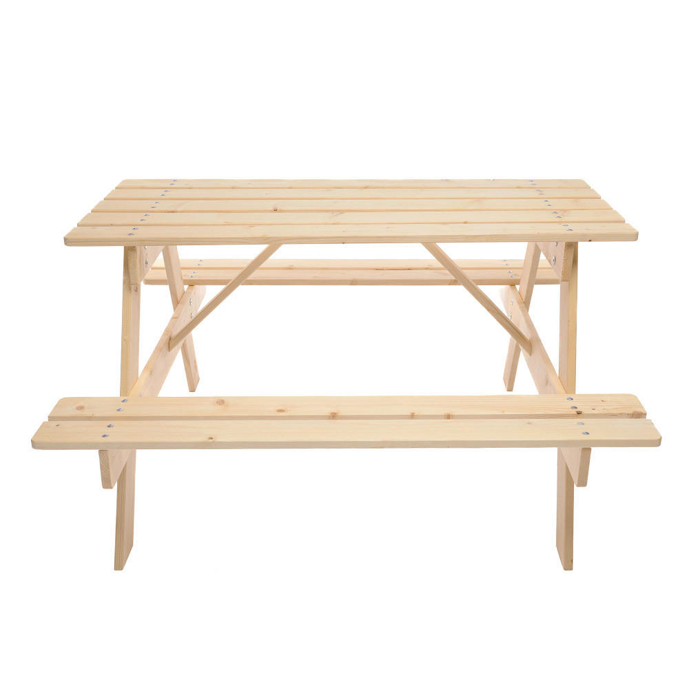 Timbela Kindersitzgarnitur M018 natur Holz B/H/L: ca. 90x50x90 cm M018 - natur (90,00/90,00/50,00cm) - Timbela