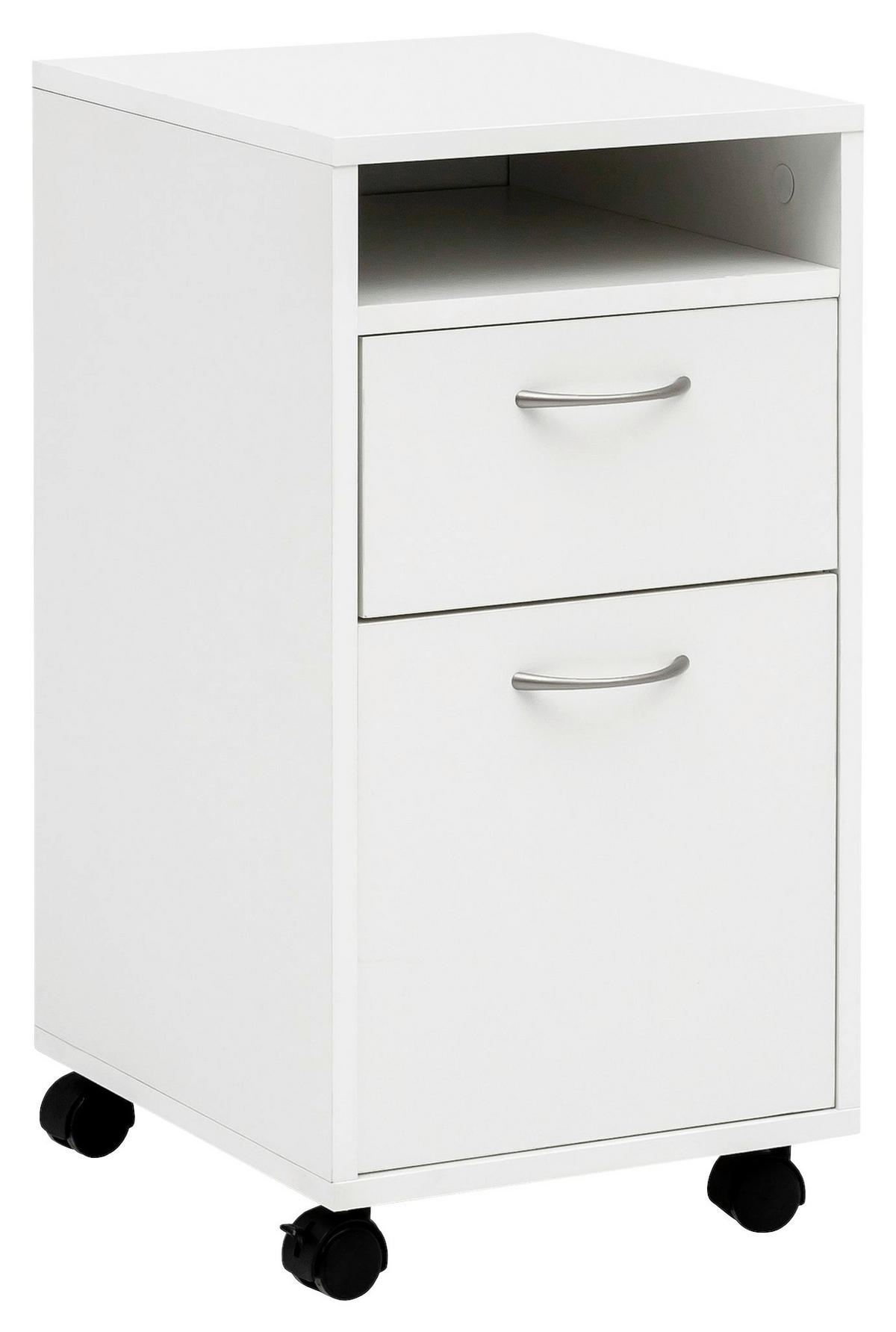 Rollcontainer weiß Spanplatte B/H/T: ca. 33x63x38 cm Rollcontainer - weiß (33,00/63,00/38,00cm) - Wohnling