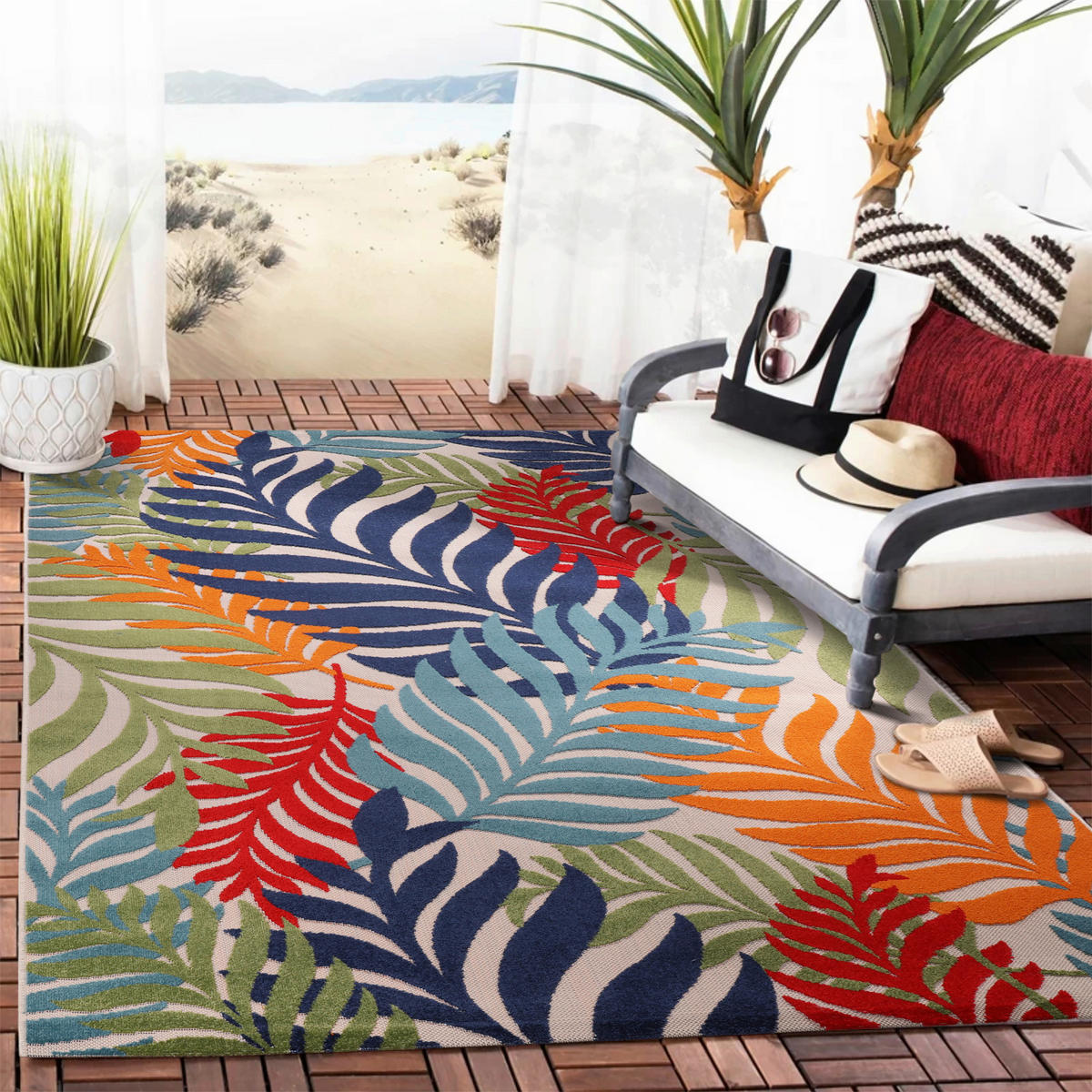 Sanat Outdoorteppich FLORAL bunt B/L: ca. 160x230 cm FLORAL - bunt (160,00/230,00cm) - Sanat