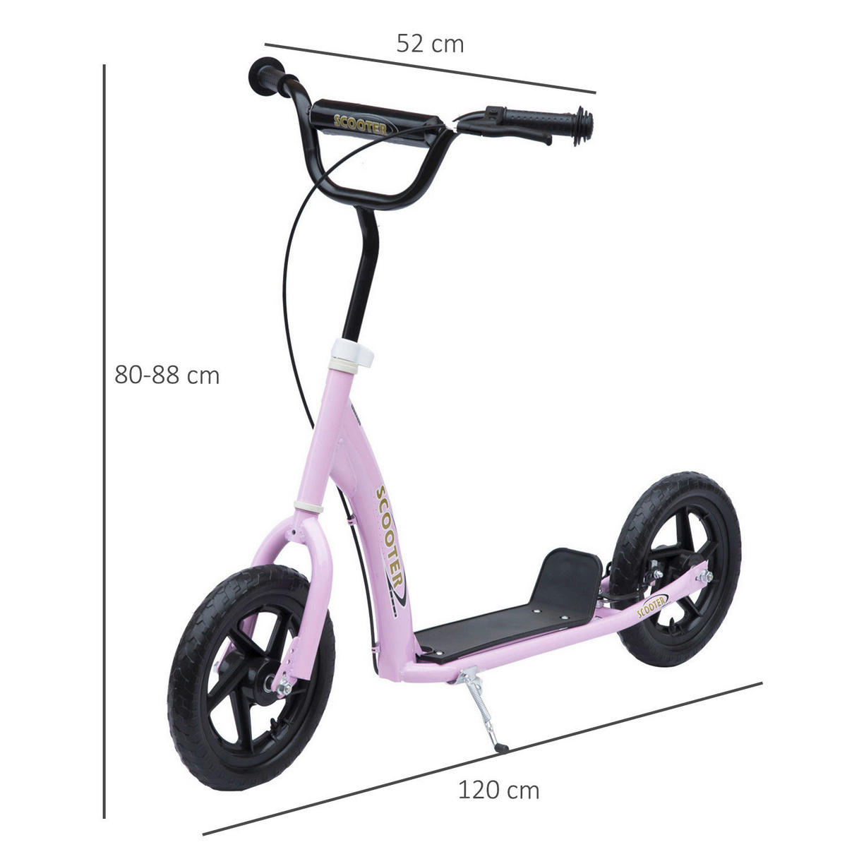 HOMCOM Kinderroller pink Kinderroller - pink (120,00/52,00/88,00cm) - HOMCOM