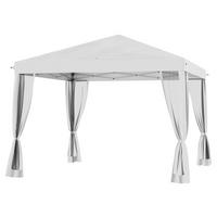 Outsunny Pavillon schwarz Metall B/H/L: ca. 295x260x295 cm Pavillon - schwarz/cremeweiß (295,00/295,00/260,00cm) - Outsunny