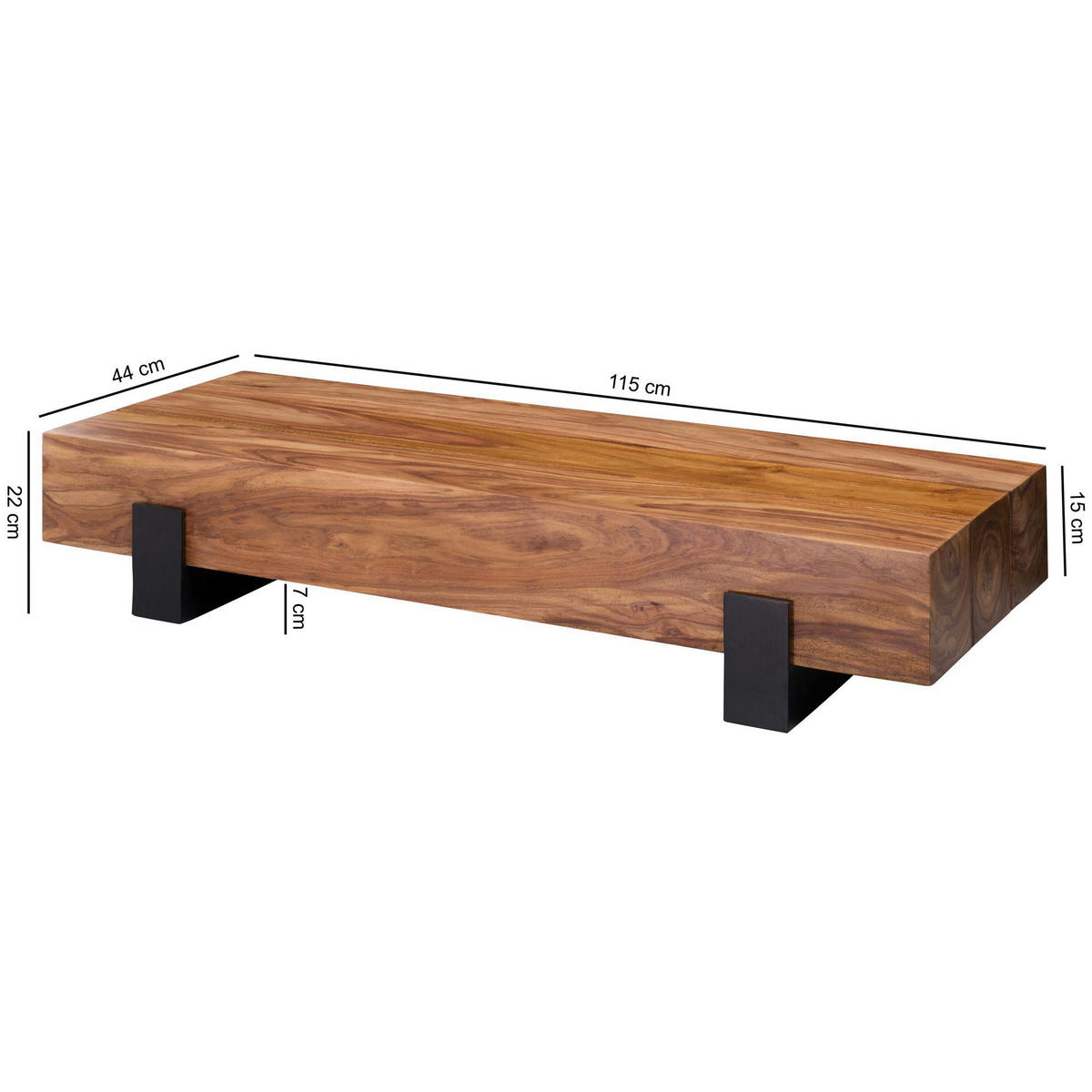 Couchtisch braun B/H/T: ca. 115x22x44 cm Couchtisch - braun (115,00/22,00/44,00cm) - Wohnling