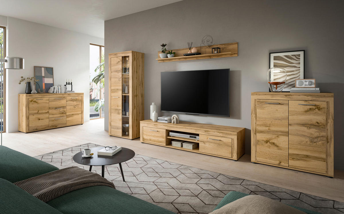 Sideboard Jam Eiche Wotan Nachbildung B/H/T: ca. 125x80x35 cm Jam - Eiche (125,00/80,00/35,00cm) - xonox.home