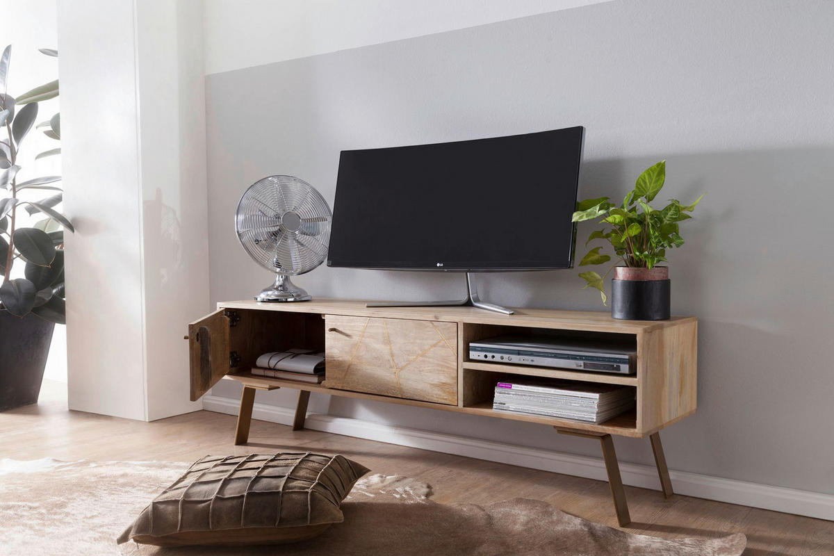 Lowboard natur B/H/T: ca. 145x47x35 cm Lowboard - natur (145,00/47,00/35,00cm) - Wohnling