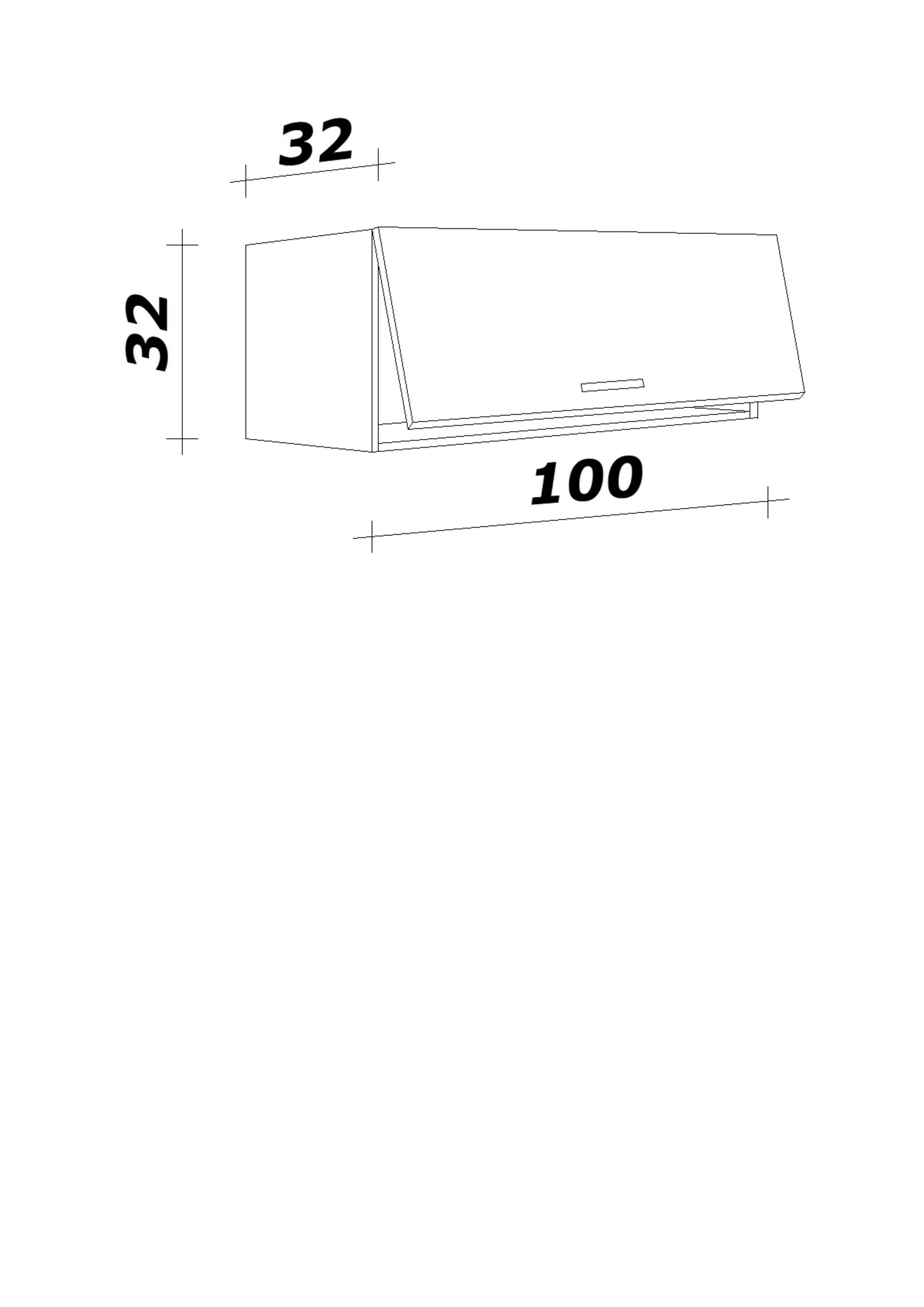 Hängeschrank Vita weiß matt B/H/T: ca. 100x32x32 cm Vita - weiß/Edelstahl (100,00/32,00/32,00cm) - Flex-Well