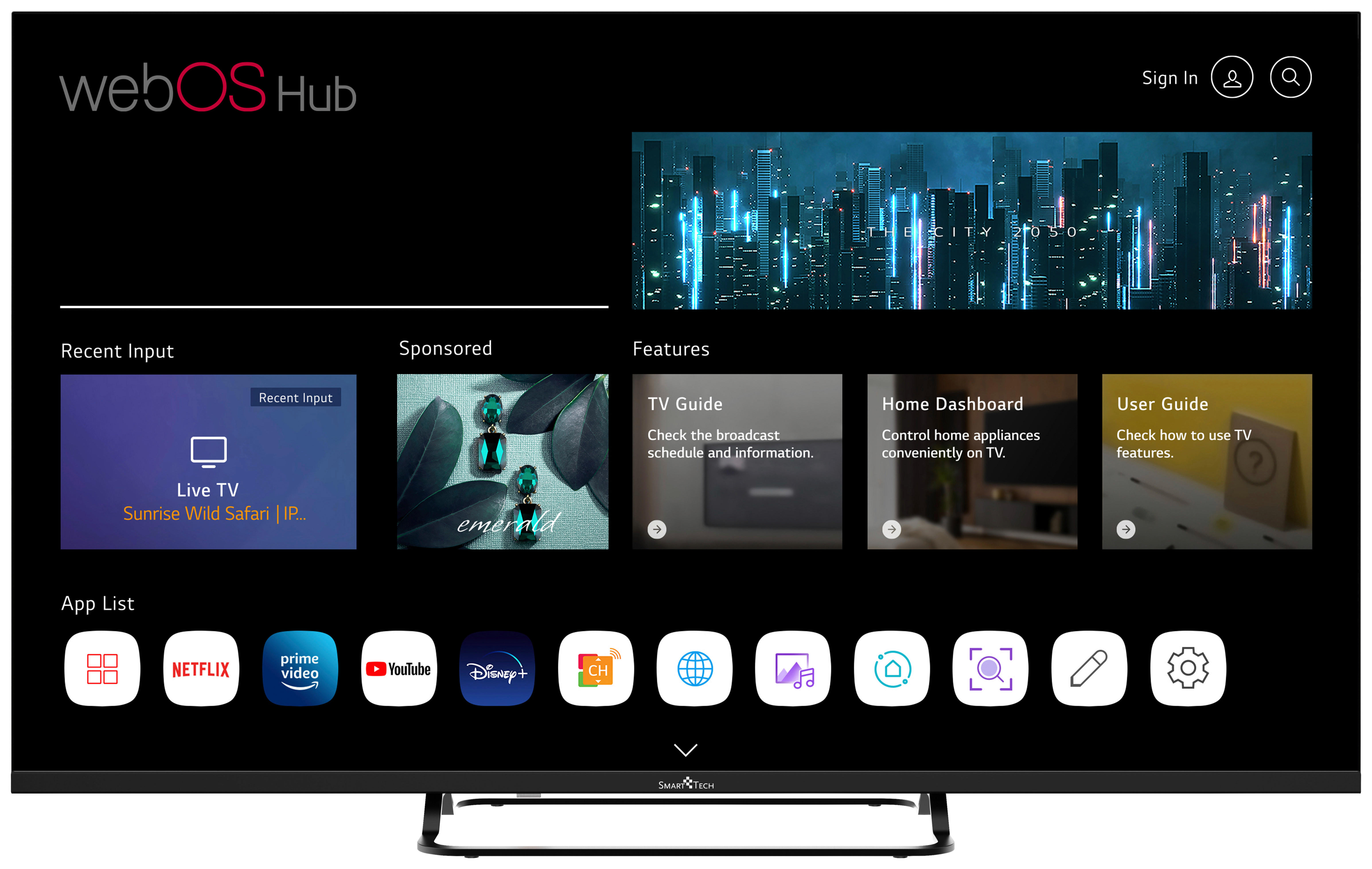 Smart Tech LED-TV 43 Zoll Diagonale ca. 108 cm LED-TV_43"_4K_43UW02V_SmartTech - schwarz (108,00cm) - Smart Tech