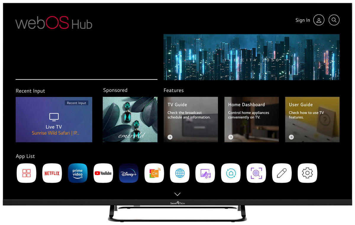 Smart Tech LED-TV 43 Zoll Diagonale ca. 108 cm LED-TV_43"_4K_43UW02V_SmartTech - schwarz (108,00cm) - Smart Tech