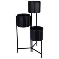 Blumentopfhalter-Set schwarz Eisen B/H/L: ca. 39x29x68 cm 3 tlg. Blumentopfhalter_3erSet - schwarz (68,00/39,00/29,00cm)