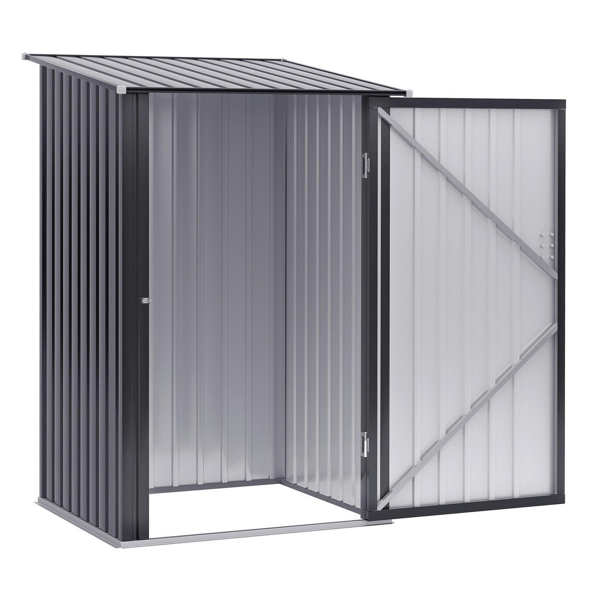 Outsunny Gerätehaus mit Pultdach dunkelgrau B/H/L: ca. 103x160x100 cm Gerätehaus_mit_Pultdach - dunkelgrau (100,00/103,00/160,00cm) - Outsunny