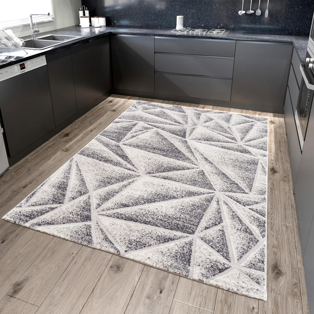 Sanat Teppich Evra grau B/L: ca. 80x150 cm Evra - grau (80,00/150,00cm) - Sanat