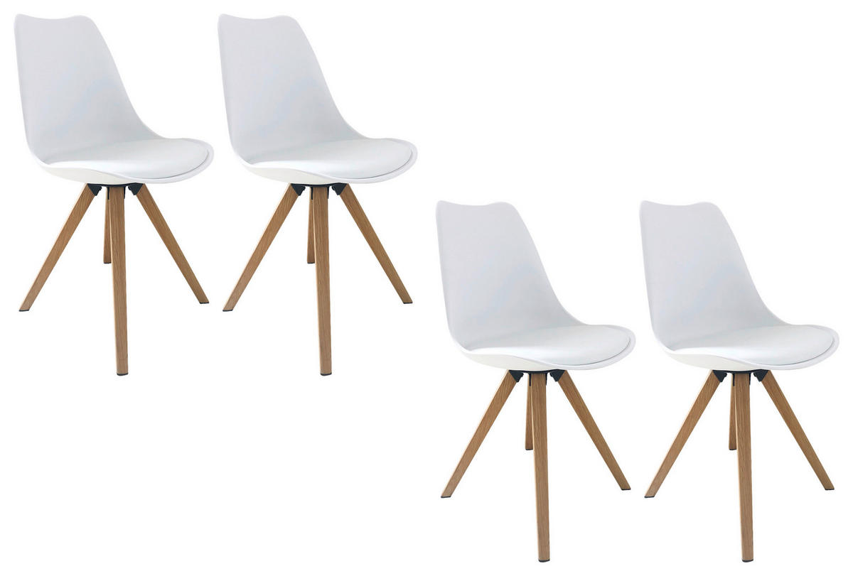 Tischgruppe KIRA weiß Eiche B/H/T: ca. 140x75x80 cm KIRA - Eiche/weiß (140,00/75,00/80,00cm) - byLIVING
