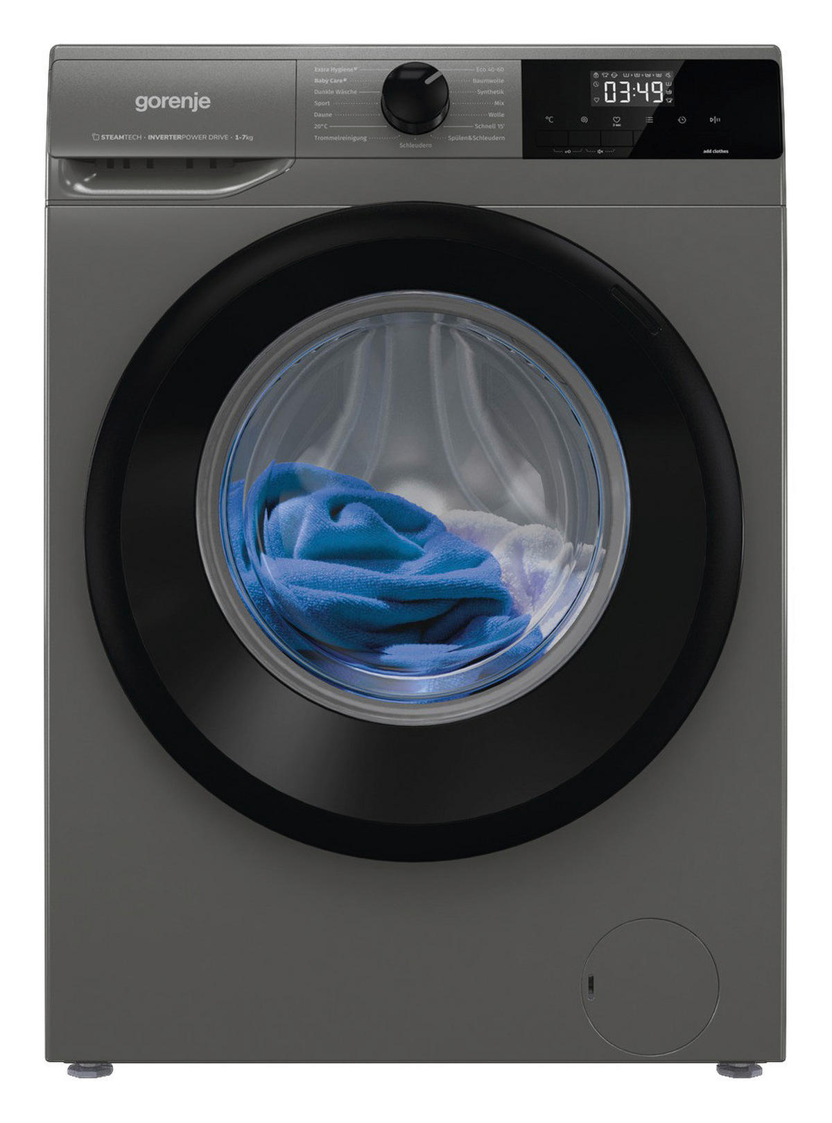 Gorenje Waschmaschine W3NHEI74SAS/DE titanfarbig B/H/T: ca. 60x85x44 cm ca. 7 kg Waschmaschine W3NHEI74SAS/DE - titanfarbig (60,00/85,00/44,00cm) - Gorenje