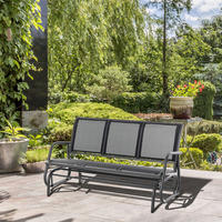 Outsunny Schaukelbank schwarz Metall B/H/L: ca. 75x85x151 cm Schaukelbank - schwarz (151,00/75,00/85,00cm) - Outsunny