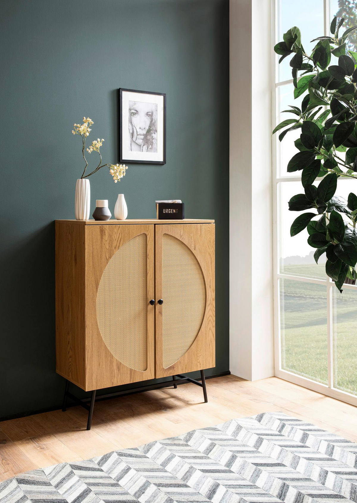 Sideboard natur Eiche Optik B/H/T: ca. 80x103x39 cm Sideboard - natur (80,00/103,00/39,00cm) - Wohnling