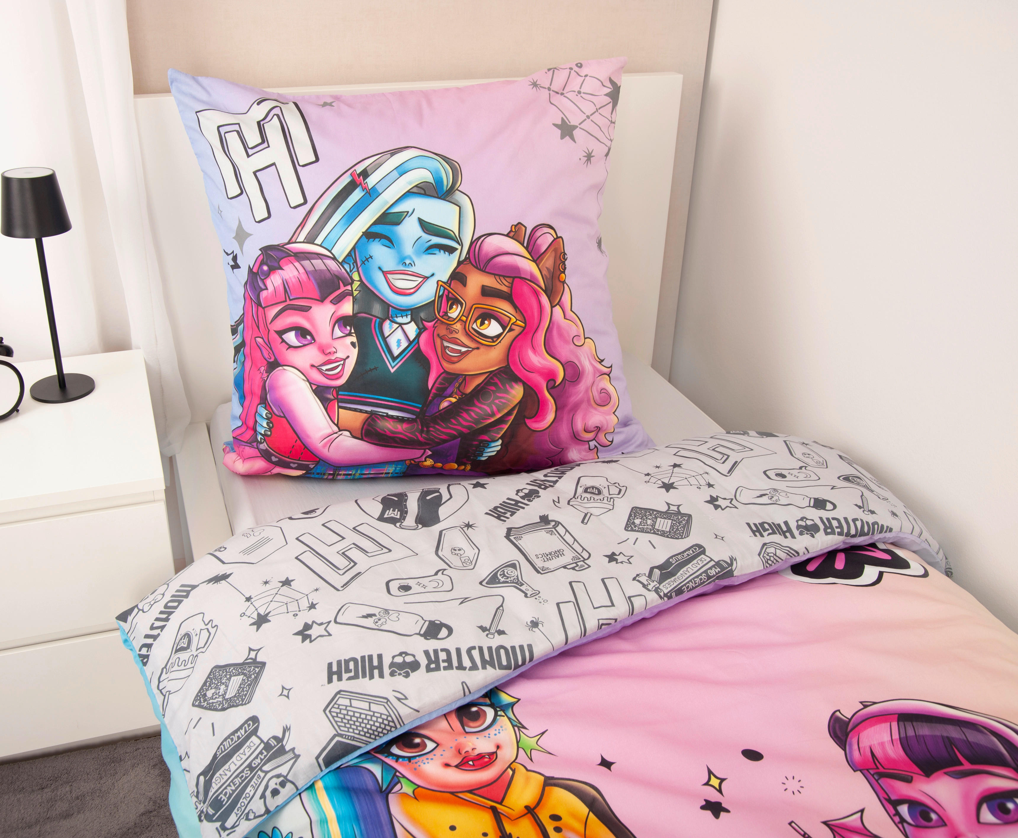 Baumwoll Wende Bettwäsche Monster High Renforce Multi Baumwolle B/L: ca. 135x200 cm Monster High - Multi (135,00/200,00cm)