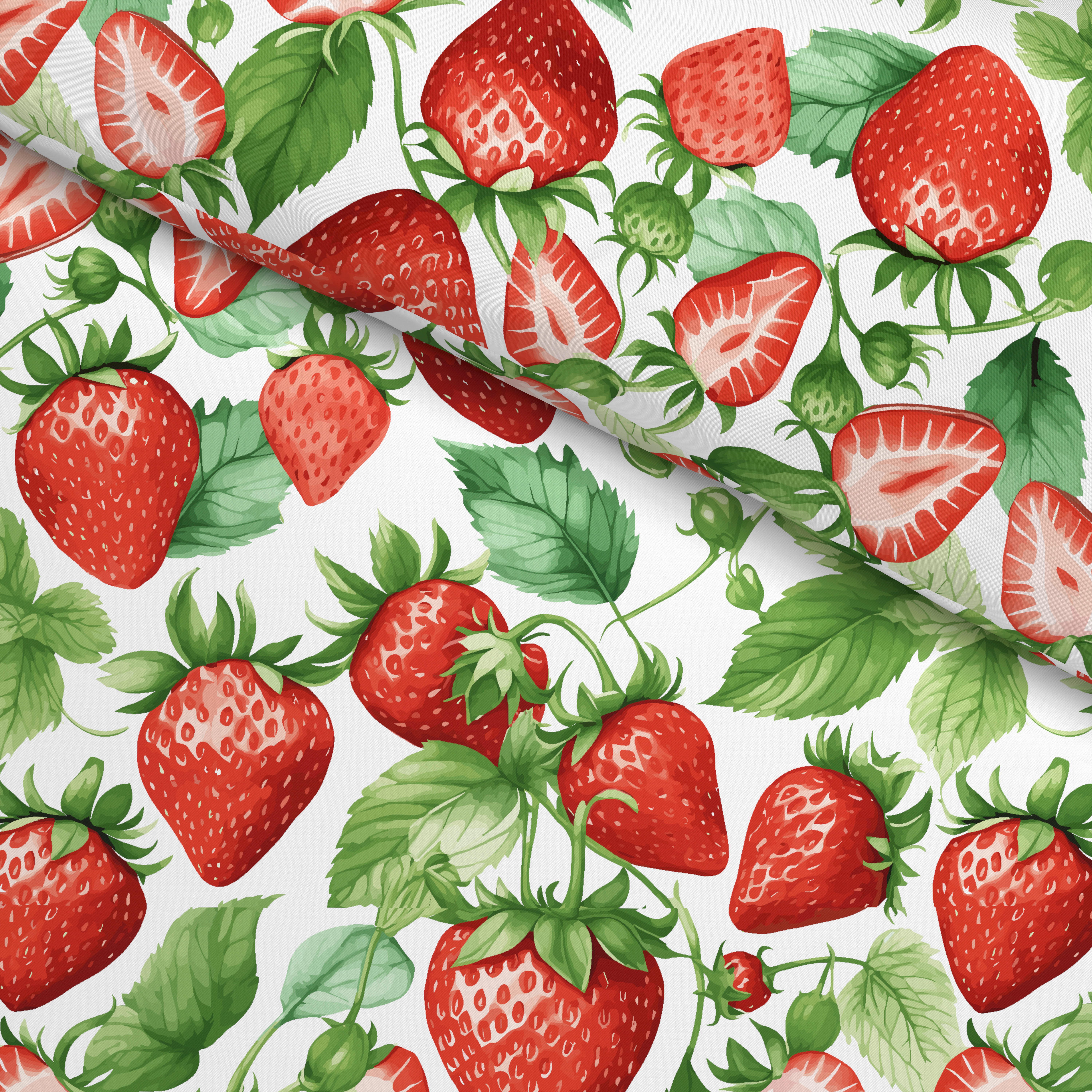 Microfaser Bettwäsche Bettwäsche_Microfaser Erdbeere - rot/grün (135,00/200,00cm)