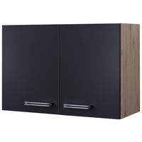 Hängeschrank Elva anthrazit strukturiert B/H/T: ca. 80x54,8x32 cm Elva - Eiche/anthrazit (80,00/54,80/32,00cm) - Flex-Well