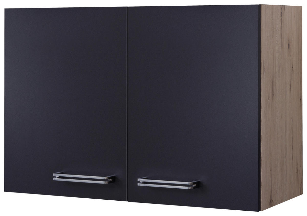 Hängeschrank Elva anthrazit strukturiert B/H/T: ca. 80x54,8x32 cm Elva - Eiche/anthrazit (80,00/54,80/32,00cm) - Flex-Well