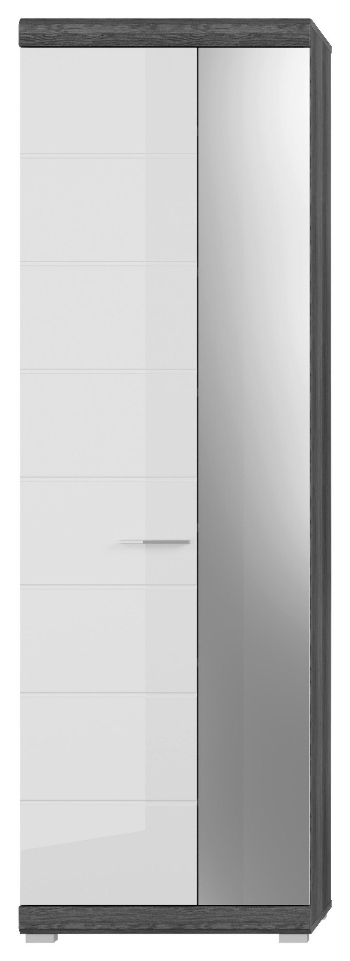 Garderobenschrank SCOUT Rauchsilber Nachbildung weiß Hochglanz B/H/T: ca. 62x197x37 cm SCOUT - weiß (62,00/197,00/37,00cm) - xonox.home