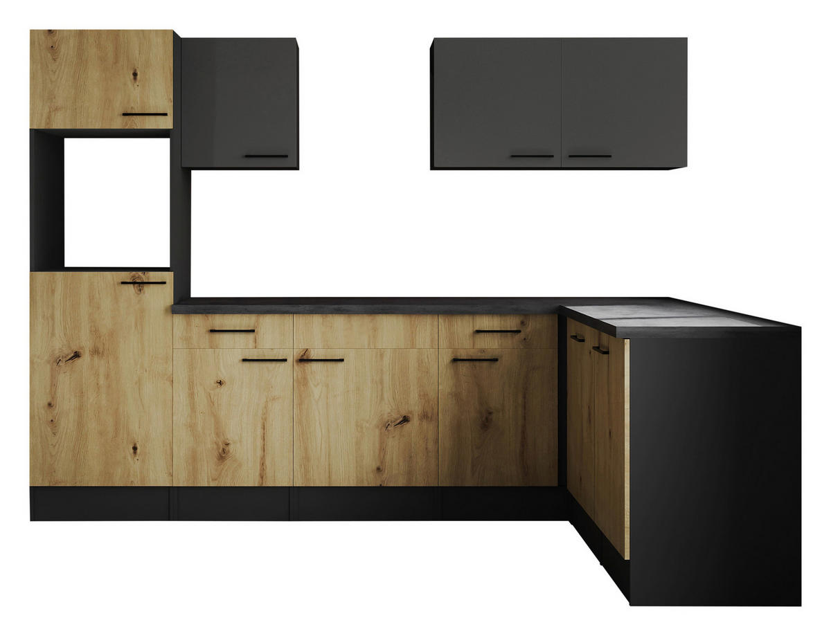 Winkelküche Oliver B/H/T: ca. 280x205x172 cm Oliver - granit/grau (280,00/205,00/172,00cm) - Respekta