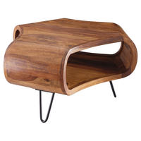Couchtisch natur schwarz B/H/T: ca. 55x38x55 cm Couchtisch - natur/schwarz (55,00/38,00/55,00cm) - Wohnling
