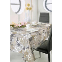 Milano Abwaschbarer Tischbelag Palmblätter grau B: ca. 140 cm Palmblätter - taupe/grau (140,00cm) - Milano